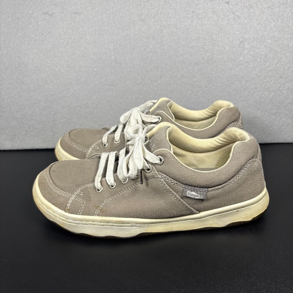 Simple Shoes OS Sneakers Mens Size 8.5 Gray Canvas Low Top Casual Skate Shoes